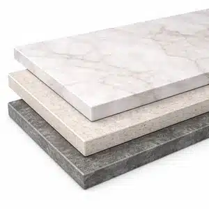 Solid surface countertop moulding process using PVA release film